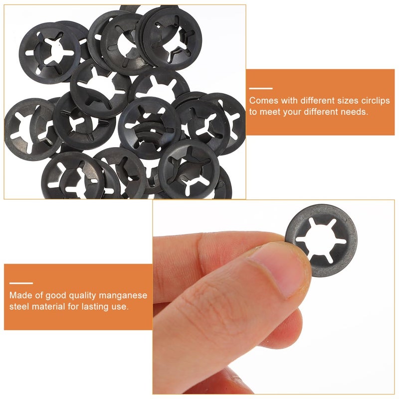 Cabilock Carbon Steel Bearing Clamping Ring 1.02 Inch Flower Retaining Washers Locking Rings for Axles Shafts Industrial Fasteners - Image 3